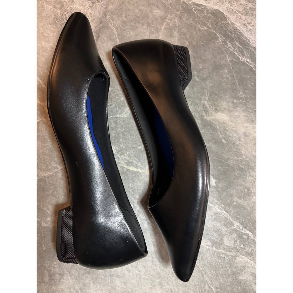 Antonia Saint NY | Pointed Toe Leather Flats | 9.5 || Black|